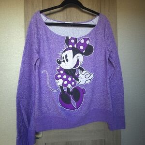 Disney Parks Authentic Original Minnie Mouse Purple Sweatshirt XL